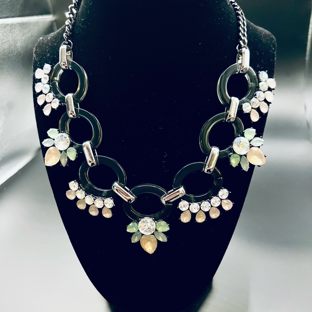 Elegant Black and Silver Statement Necklace